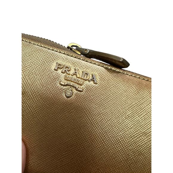 Prada Gold Saffiano Ziparound Zippy Long Wallet - Picture 16 of 16